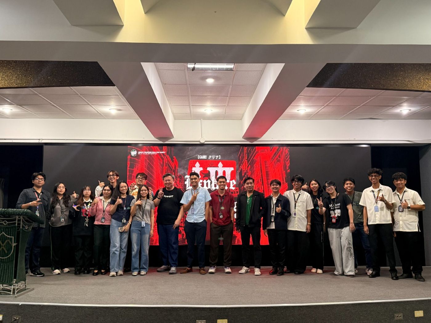JPCS – DLSL Chapter officers and guests on stage after a chapter event